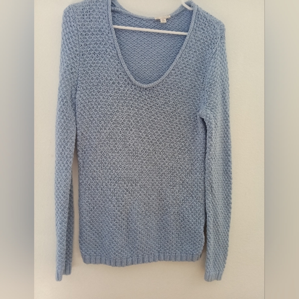 GAP Women's V-Neck Sweater in Soft Blue